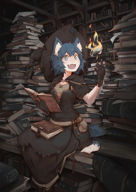 Blue-haired Fox Girl — Blue, Curious