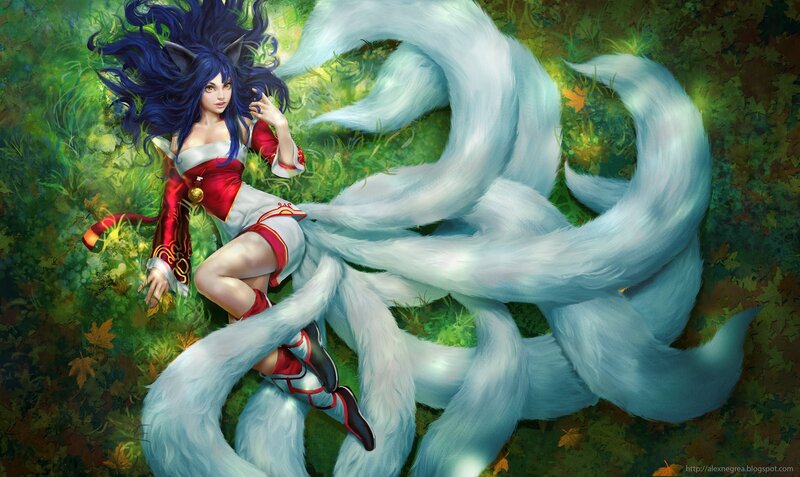 Blue-haired Fox Girl — Green