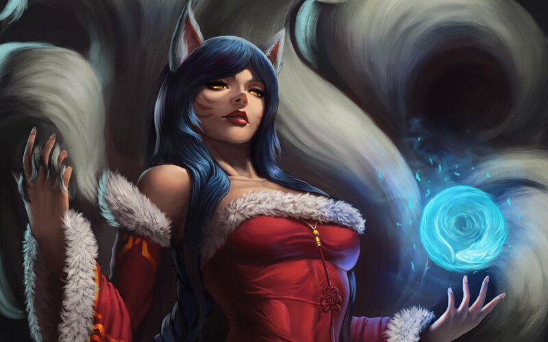 Blue-haired Fox Girl — Red