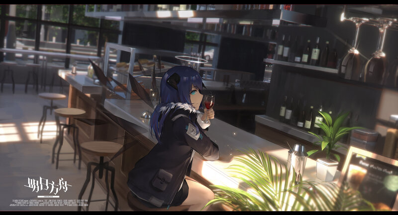 Blue-haired Girl at Bar — Blue