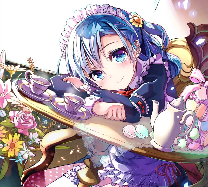Blue-haired Girl at Tea Party — Purple