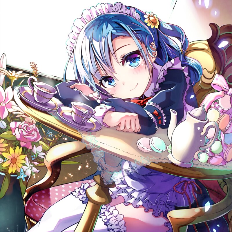 Blue-haired Girl at Tea Party