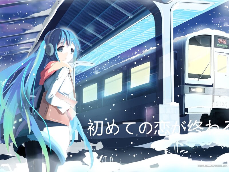 Blue-haired Girl at Train Station