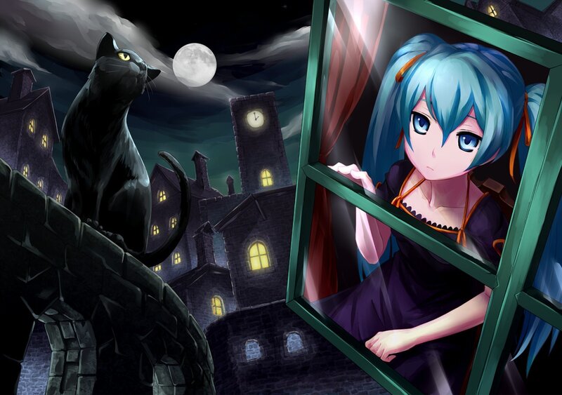 Blue-haired Girl at Window — Blue