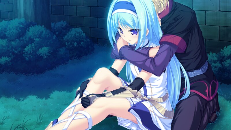 Blue-haired Girl Being Hugged — Blue
