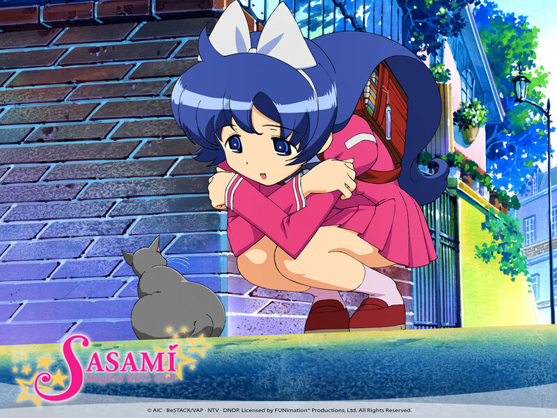 Blue-haired Girl Crouching
