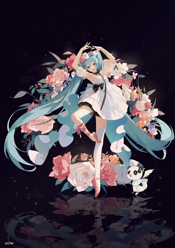Blue-haired Girl Dancing — Black