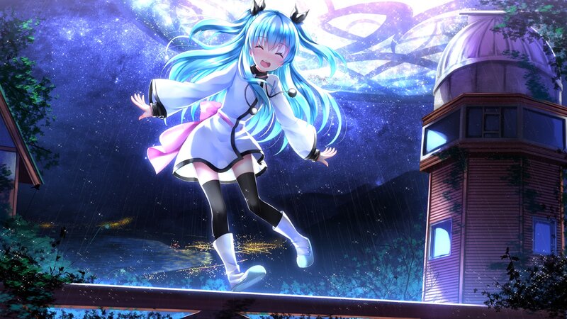 Blue-haired Girl Dancing — Blue, Dreamy