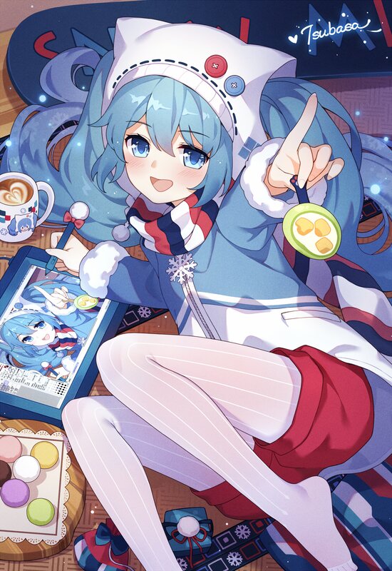 Blue-haired Girl Drawing — Blue