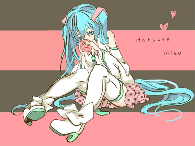 Blue-haired Girl Drinking