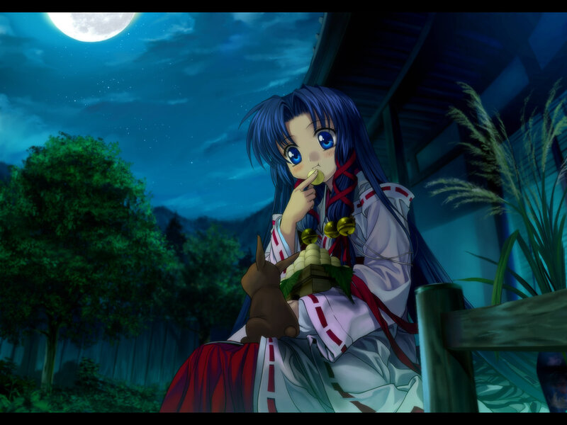 Blue-haired Girl Eating — Blue, Serene