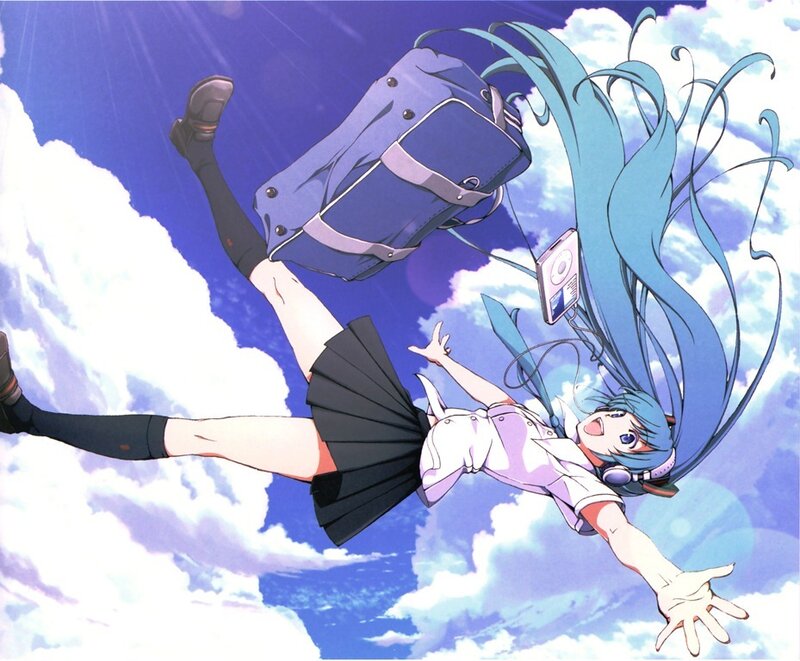 Blue-haired Girl Falling