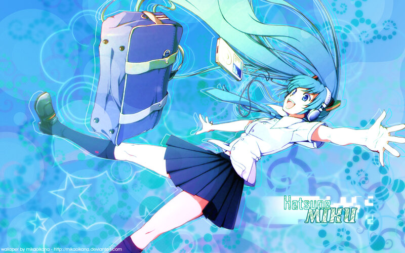 Blue-haired Girl Floating — Blue, Playful