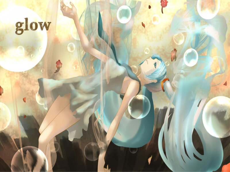 Blue-haired Girl Floating