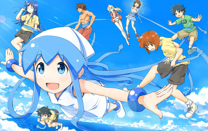 Blue-haired Girl Flying — Blue