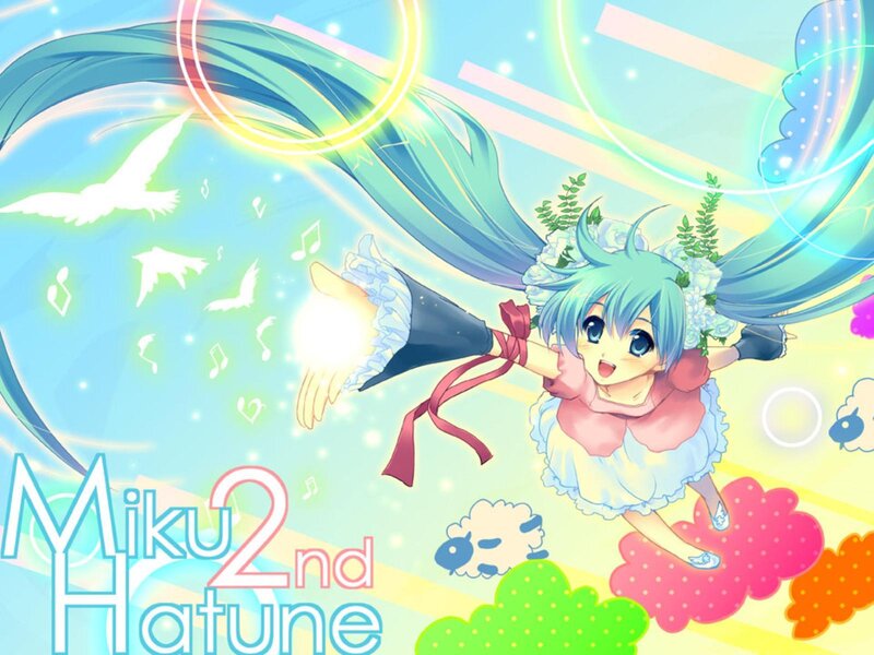 Blue-haired Girl Flying
