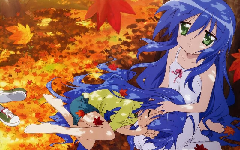Blue-haired Girl Holding Another