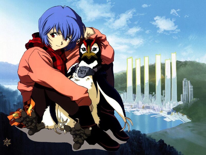 Blue-haired Girl Holding Bird — Blue