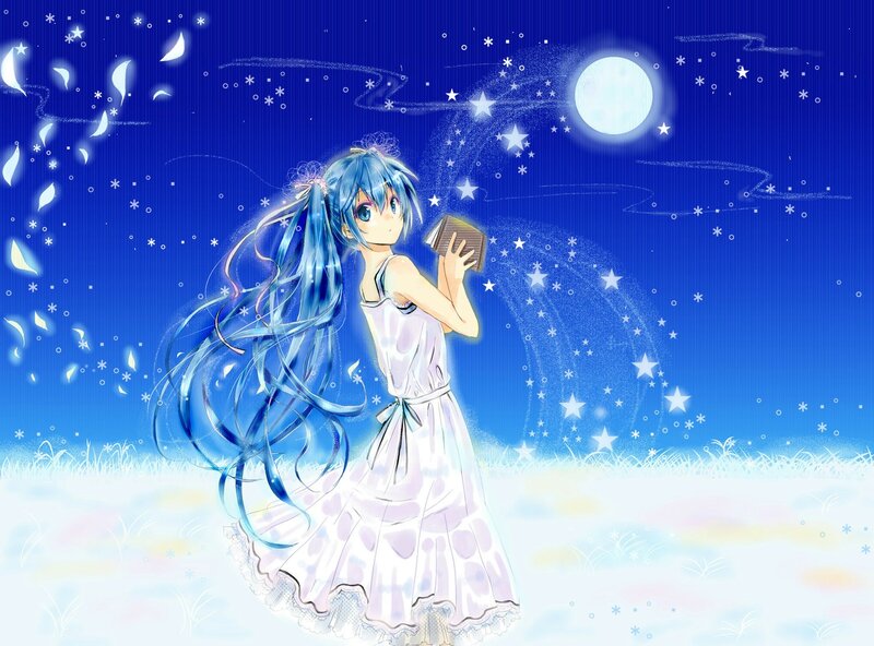 Blue-haired Girl Holding Book