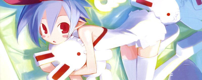 Blue-haired Girl Holding Bunny