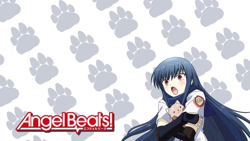 Blue-haired Girl Holding Cat — White