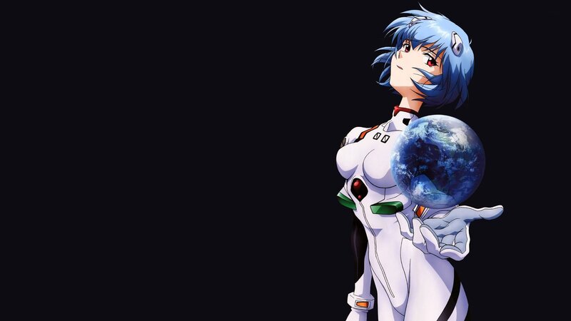 Blue-haired Girl Holding Earth — Black