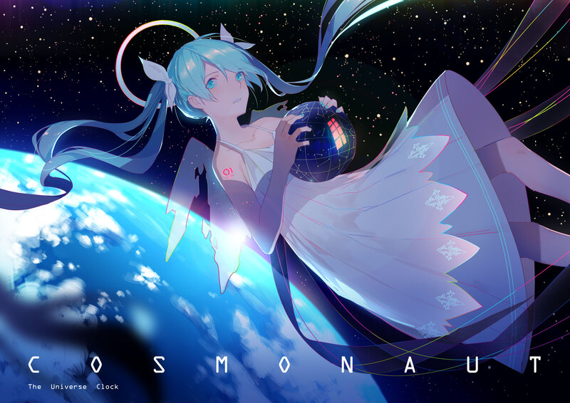 Blue-haired Girl Holding Globe