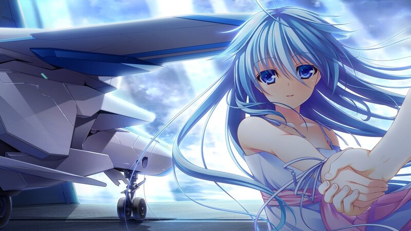 Blue-haired Girl Holding Hand — Blue, Dramatic