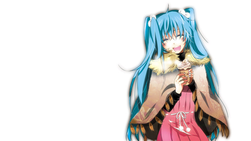 Blue-haired Girl Holding Ice Cream
