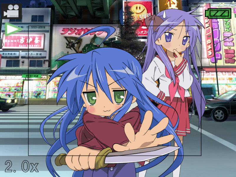 Blue-haired Girl Holding Knife