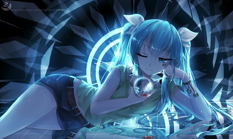 Blue-haired Girl Holding Orb