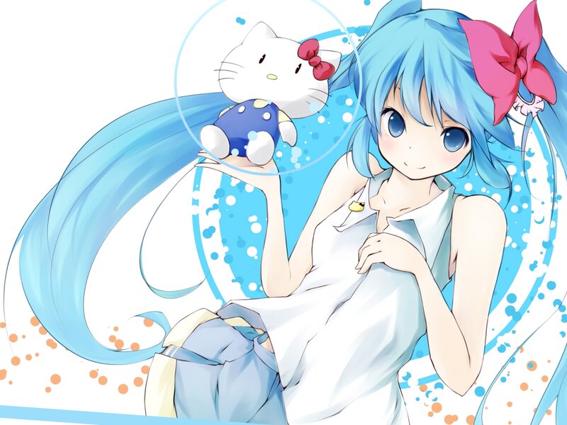 Blue-haired Girl Holding Toy