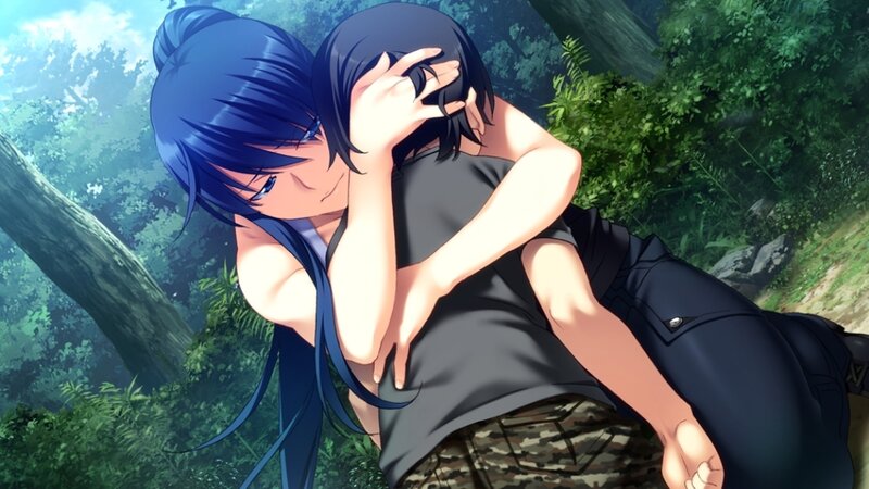 Blue-haired Girl Hugging Another