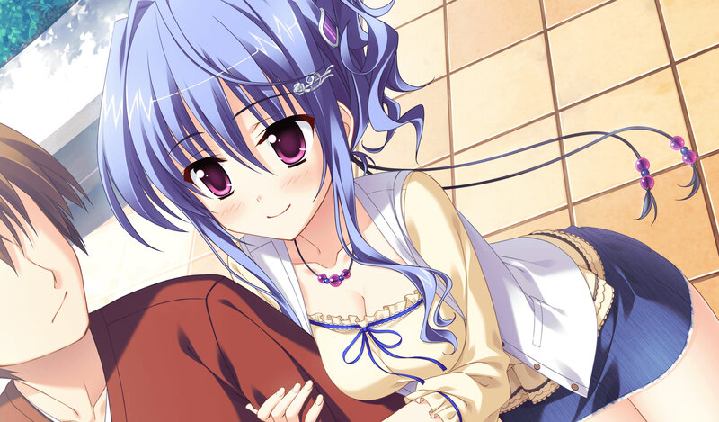 Blue-haired Girl Hugging Boy — Purple