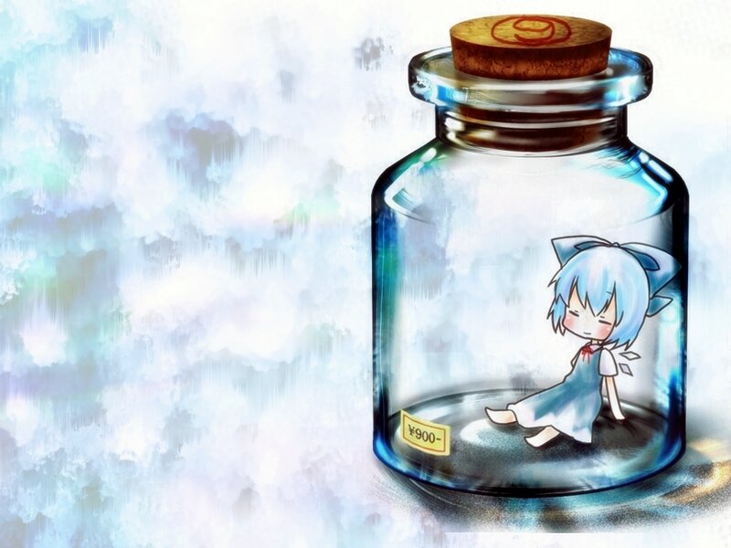 Blue-haired Girl in a Bottle