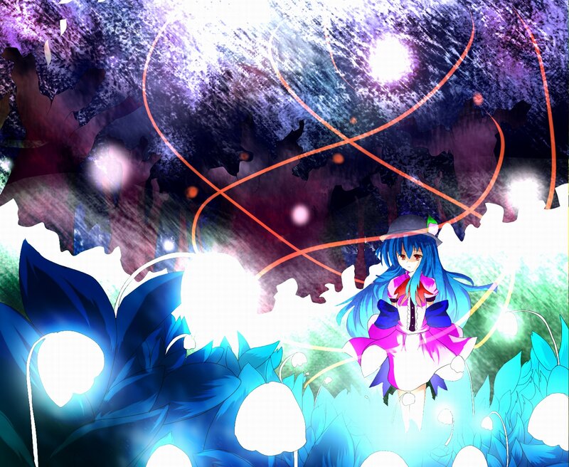 Blue-haired Girl in a Field — Blue