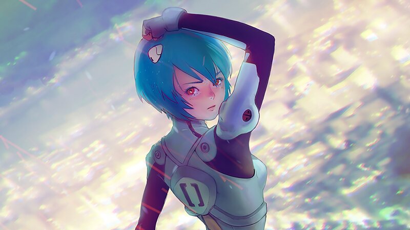Blue-haired Girl in Armor — Blue, Dramatic