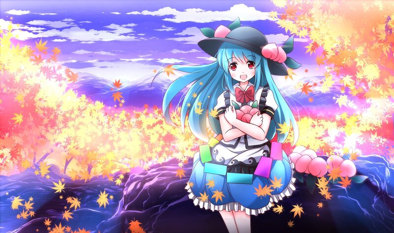 Blue-haired Girl in Autumn