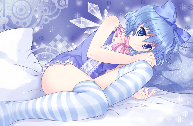 Blue-haired Girl in Bed — Blue, Calm