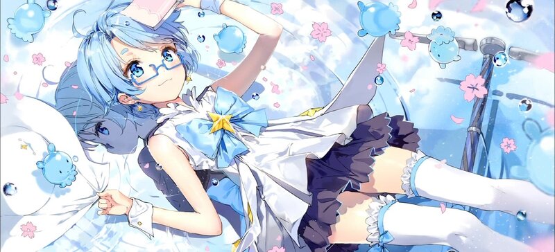 Blue-haired Girl in Bed — Blue, Dreamy