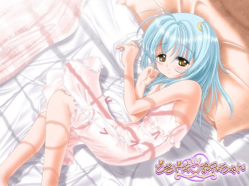 Blue-haired Girl in Bed — Light Blue