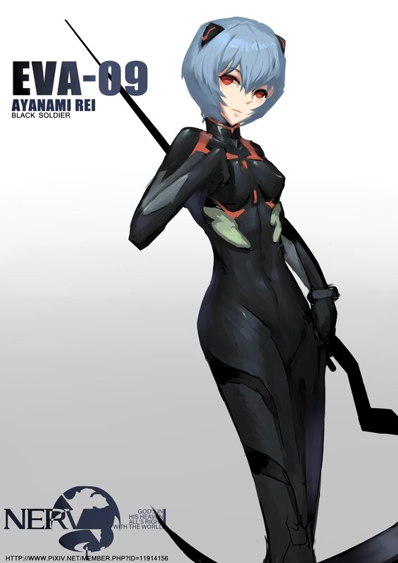 Blue-haired Girl in Black Suit