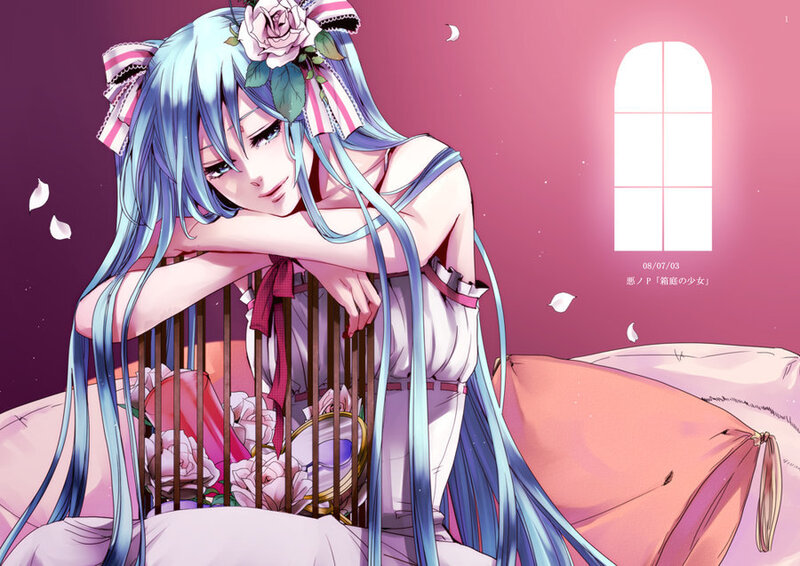 Blue-haired Girl in Cage