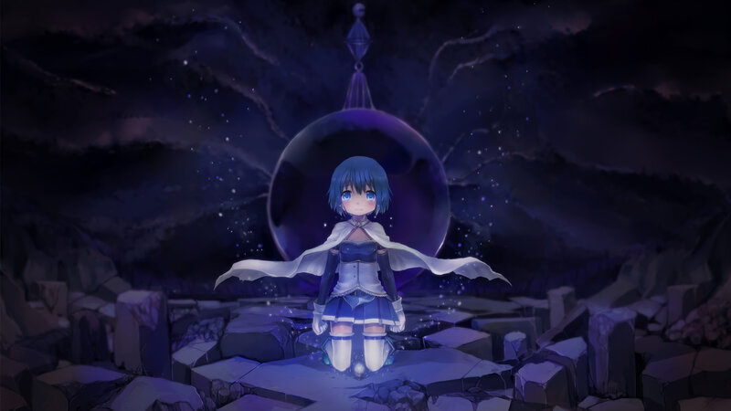 Blue-haired Girl in Cloak — Purple