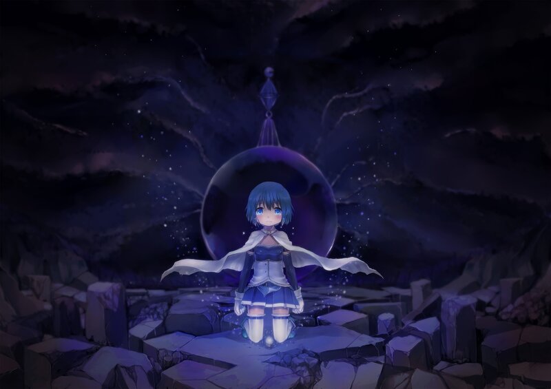 Blue-haired Girl in Cloak