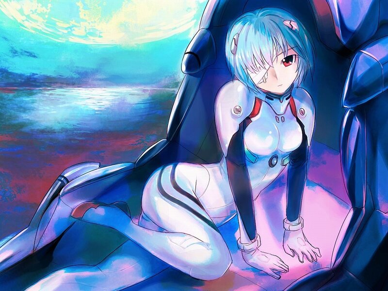 Blue-haired Girl in Cockpit — Blue