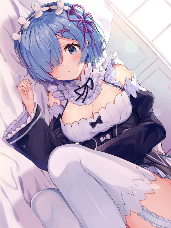 Blue-haired Girl in Dress — Blue, Calm, Morning