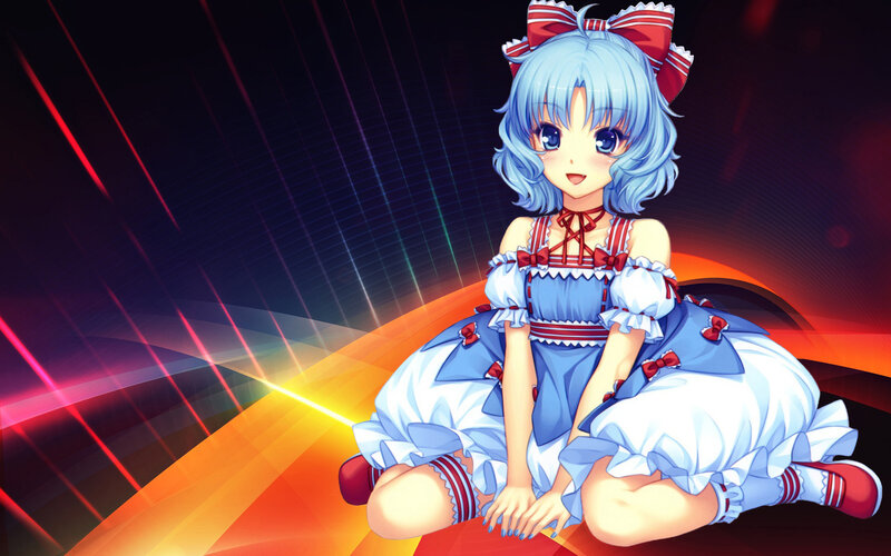 Blue-haired Girl in Dress — Blue, Dramatic, Anime