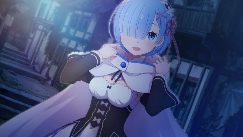 Blue-haired Girl in Dress — Blue, Dramatic, Night, Anime, Building