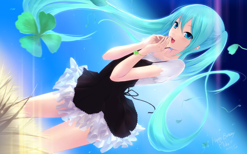 Blue-haired Girl in Dress — Blue, Dreamy, Digital Art